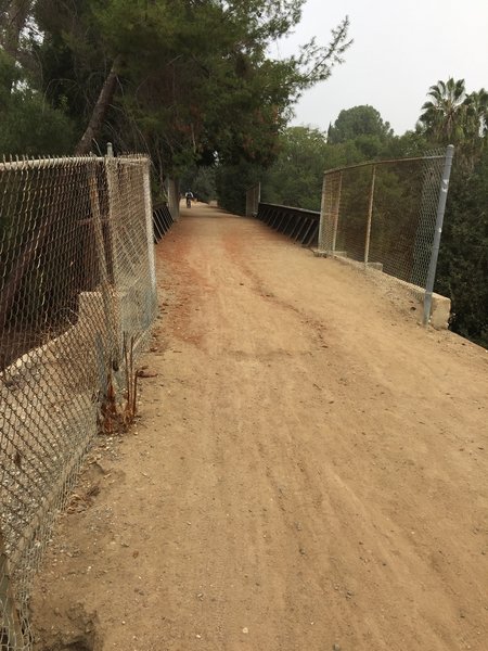 Bridge over train tracks.