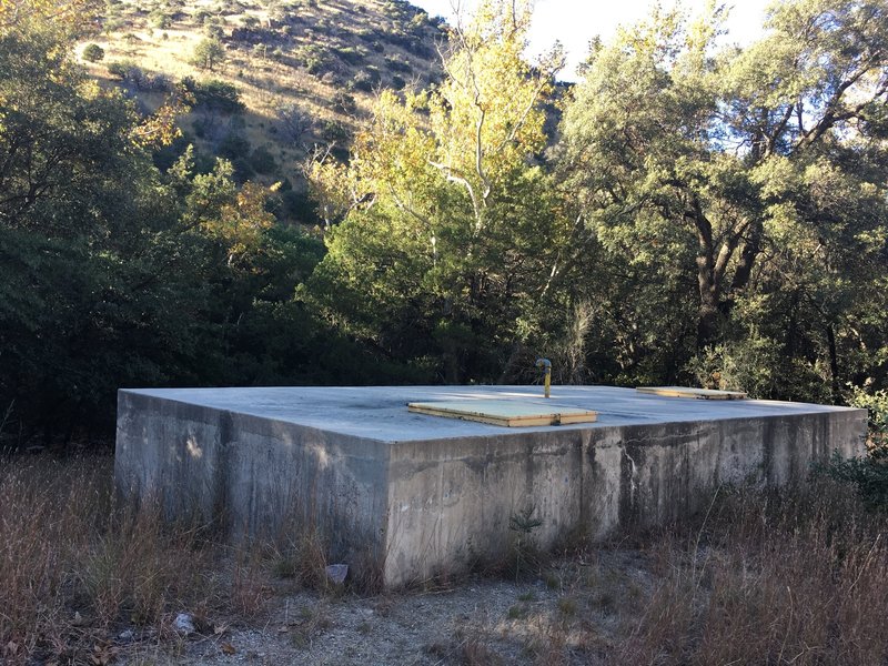 Water reservoir along Huachuca Canyon Road.