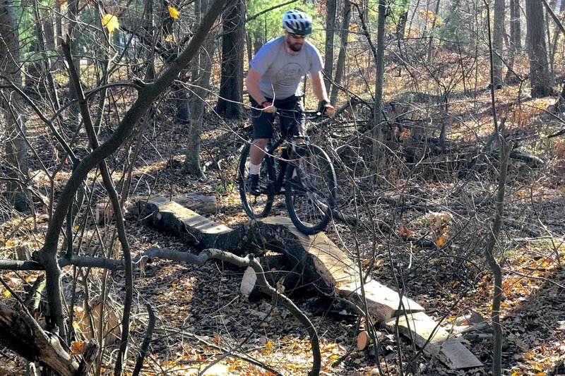 Over the log ride bridge. (The only way over the swamp muck in the wet seasons.)