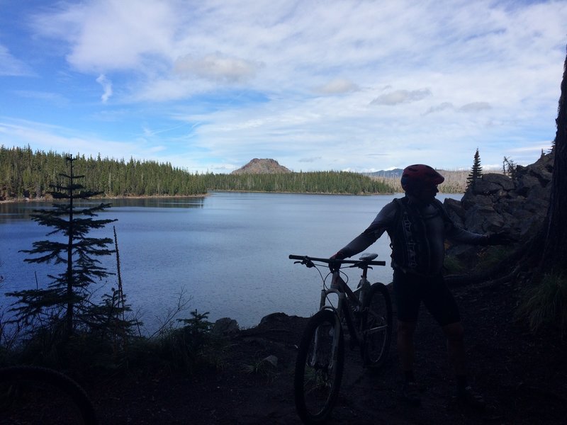 Enjoying the view on the Waldo Lake Trail.