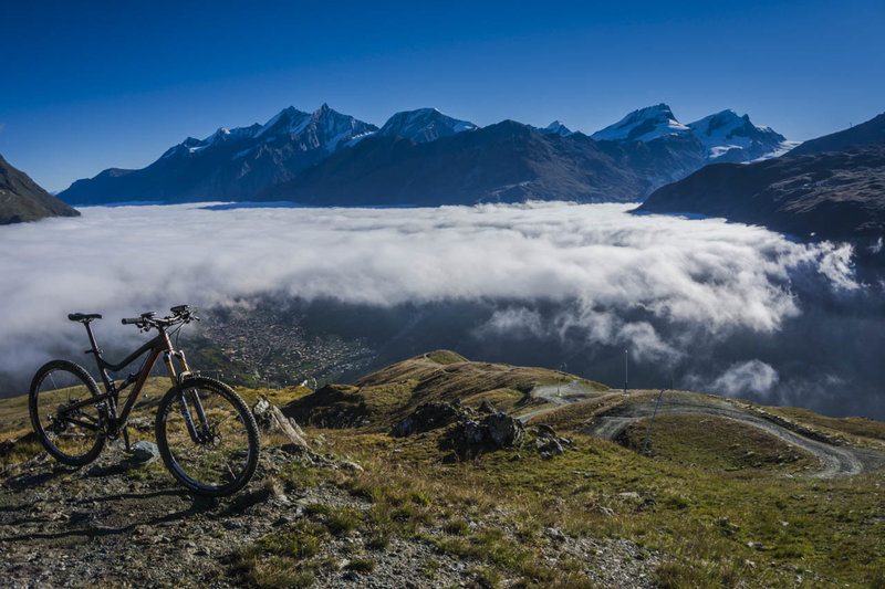 Looking down on the top of the world above Zermatt.