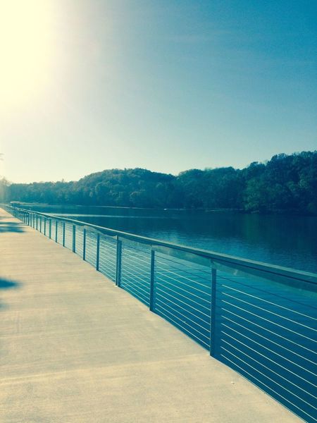 A view of the lake from the paved trail.