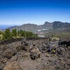 Taking a break on the arduous climb to the main Montañas Negras loop - with the island of la Palma in the background.