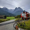 The warmup section from Garmisch-Partenkirchen to Grainau is in the shadow of the Zugspitze, the highest point in Germany at 2962 m (9718 ft).