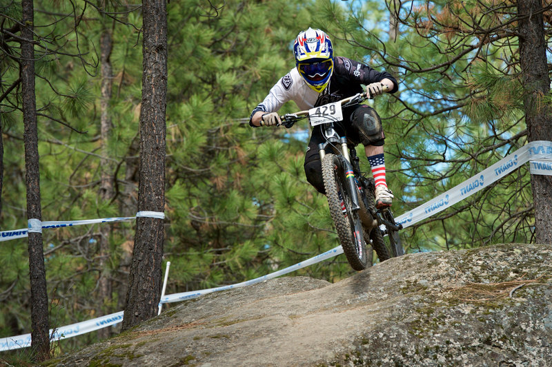 The granite on Blast Off makes for a short but intense run, Camp Sekani, Spokane.