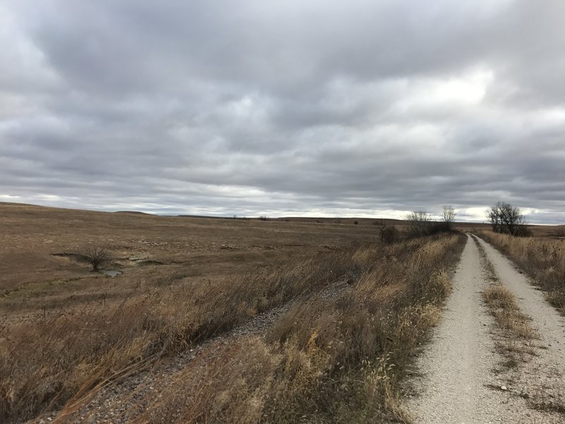 I don't exactly recommend riding this trail on a 43 degree day with 30mph winds.  LOL!