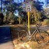 Some dirt trails alongside the paved path are open to MTB.