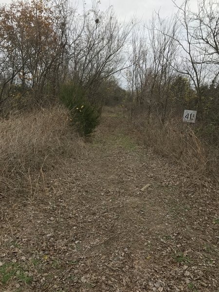 This is the official end of the trail.  Google Maps says you can ride around the flood levees to the south, not true.  There's signs that say keep out.