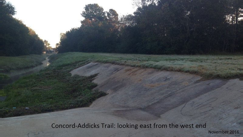 Concord-Addicks Trail: lookign east from the west end (November 2016)