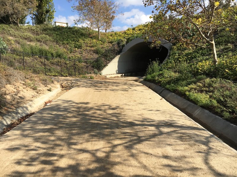 Serrano Creek Trail dives under the intersection of Rancho and Lake Forest.