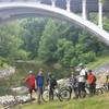 MVD Mountainbikers posing at the Route 40 bridge