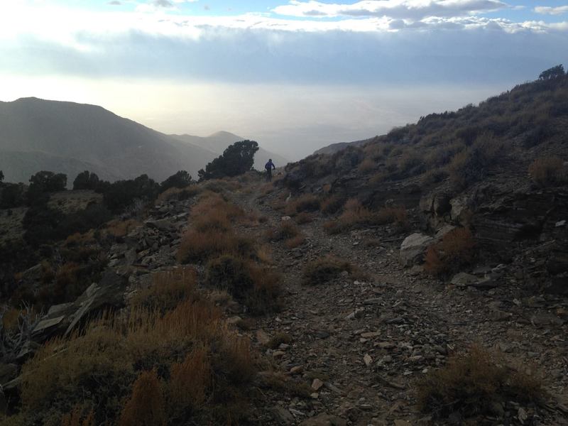 Riding high above the Owen's Valley on the Silver Canyon Trail.