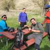 Our crew taking a quick lunch break at Wilson Camp near the Bowl Trail.