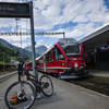 Now this is a shuttle service!  Get off at Ospizio Bernina at the top of the pass and you have your choice of descending into either the Romansch or Italian speaking regions of Switzerland