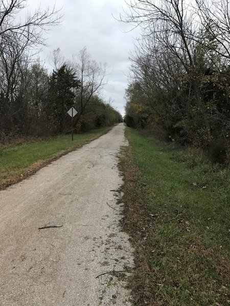 A view down the smooth and well maintained Prairie Spirit Rail Trail.