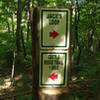 Cattle Ridge Trail sign post.