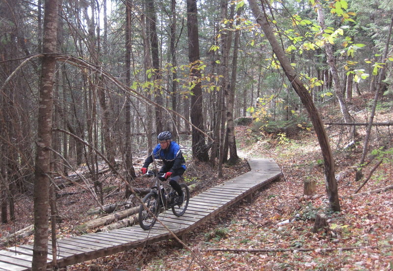 Bridge time on the Aiguille trail!