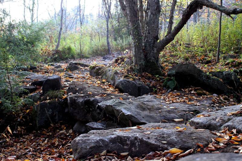 Cool rock work along the Splash Dam South Trail Extension.