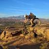 Riding Carl's Conundrum on Kentucky Lucky Chicken, St. George, Utah.