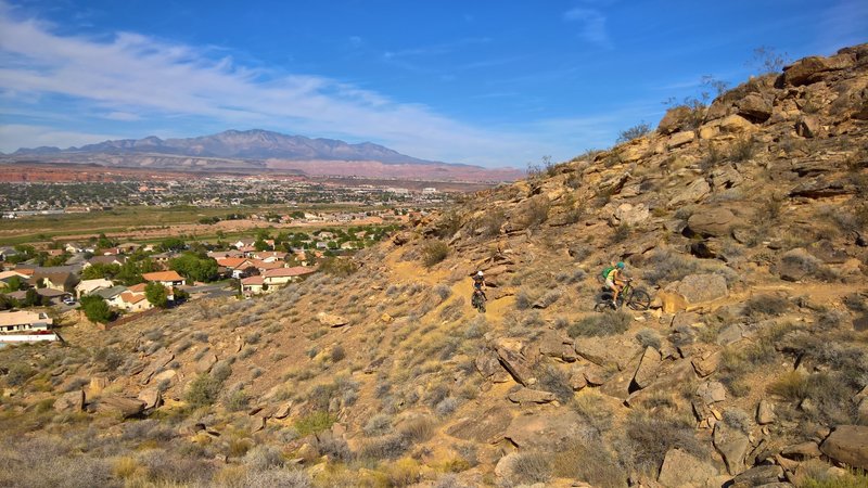 Riders embrace the climb on Kentucky Lucky Chicken in St. George, Utah.