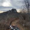 Big Schloss looms in the distance on the Mill Mountain Trail.