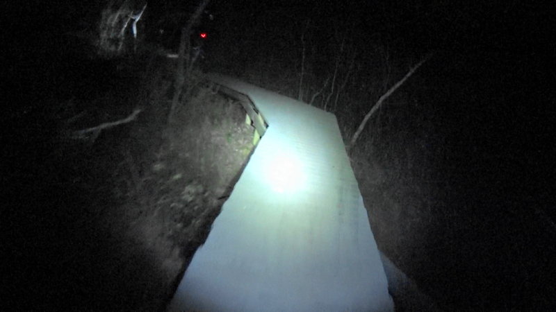 Riding woodwork at night brings a whole new challenge.