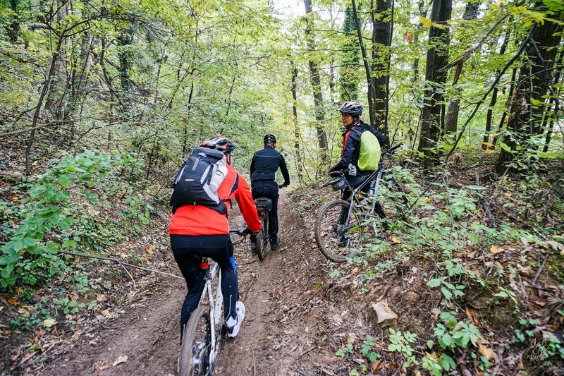 Riding singletrack is always more fun with friends.