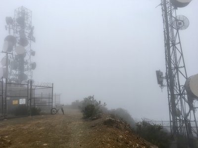Dense fog often clouds the view from Black Mountain in the early morning.
