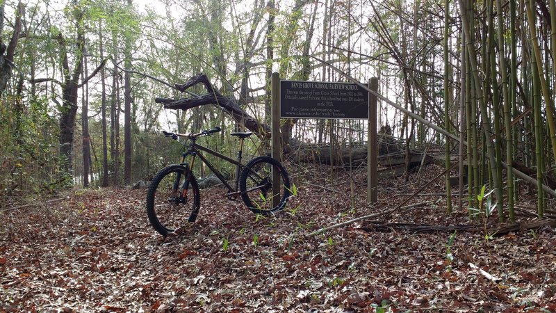 Remnants of an old schoolhouse.