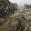 Traction is awesome on the Oat Hill Mine Trail, even during a rainstorm.