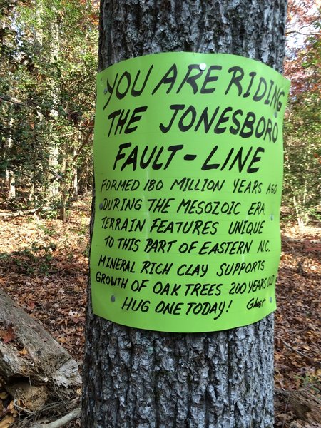 Jonesboro Fault Line provides any ride in Governor's Creek with an interesting bit of geology.