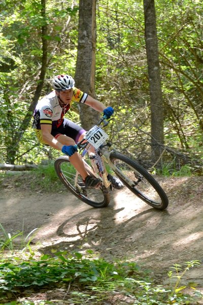 Big dirt bank turn after coming down the ridge.