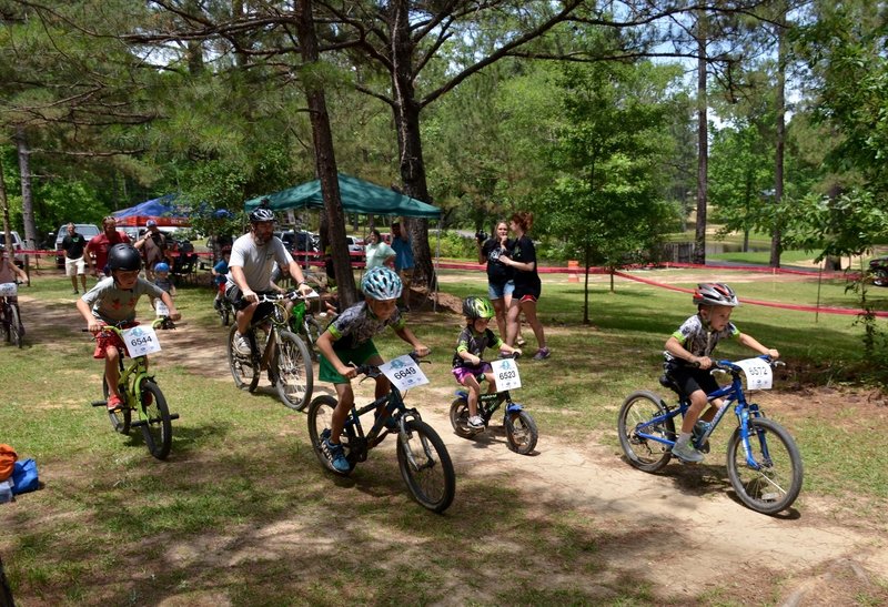 Young racers get their start at the Dust N Bones race  at Mt. Zion Bike Trails.