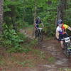 Early racing in a rain delayed start of the 2015 Dust N Bones race.