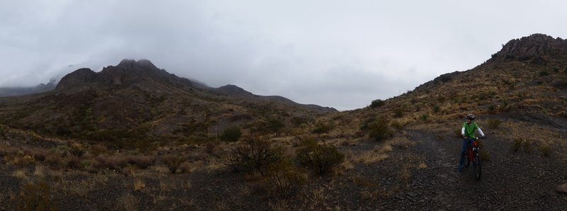 A rainy winter ride on Dona Ana Trail.