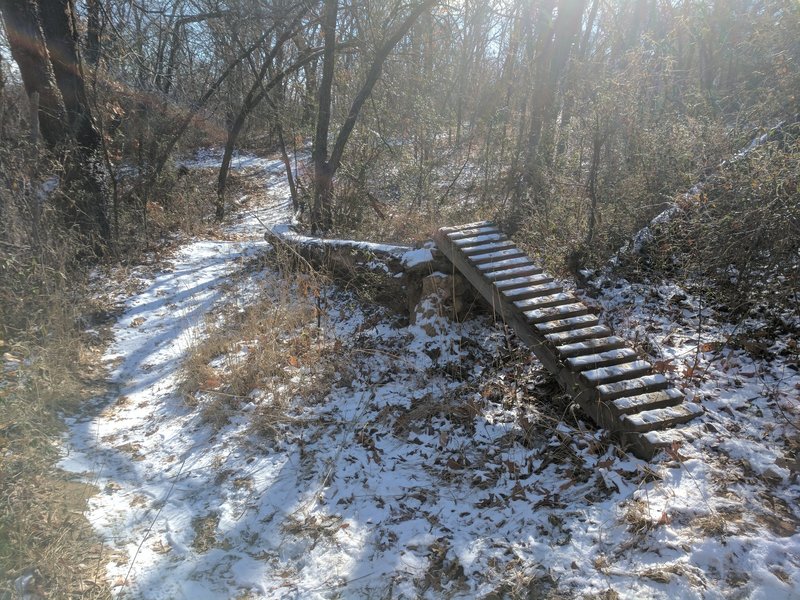 Part-way down Froflo, a wood ramp leads into a skinny log ride.