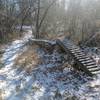 Part-way down Froflo, a wood ramp leads into a skinny log ride.