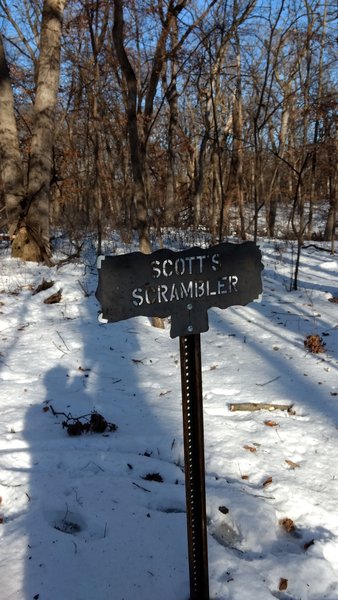 Beginning of the scott's scrambler loop.  Hopefully all of the loops will get such handsome signage.