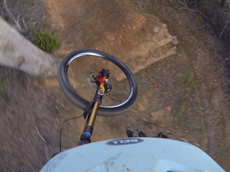 A great gap jump gives riders the opportunity to get movin' on the FB Trail.