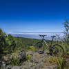 The clouds have erased the Atlantic Ocean a mile below, but you can still see the island of la Palma off in the distance.