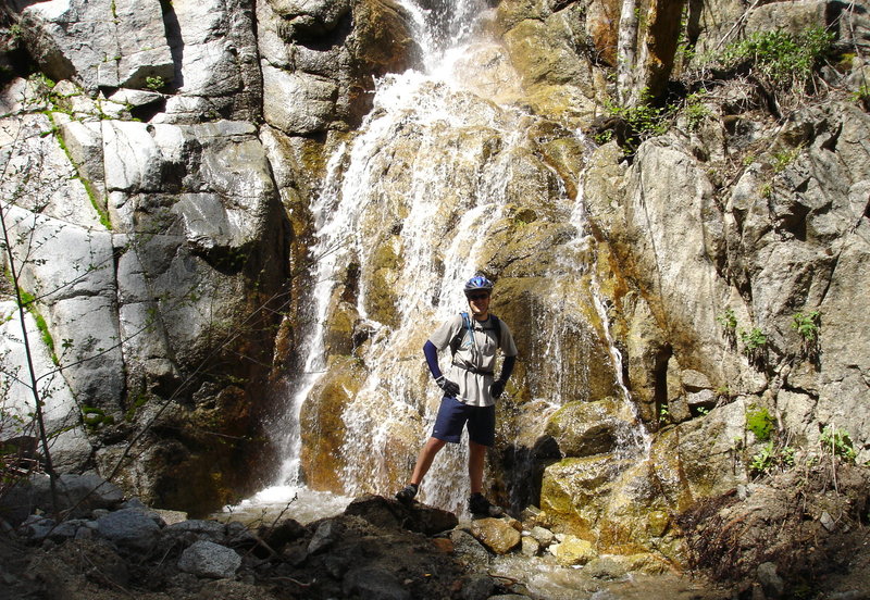 A waterfall on the Santa Ana River Trail ride. Next to fire road near Angelus Oaks.