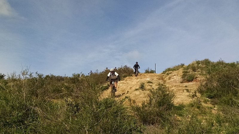 Droping into Chutes Ridge from Barham.