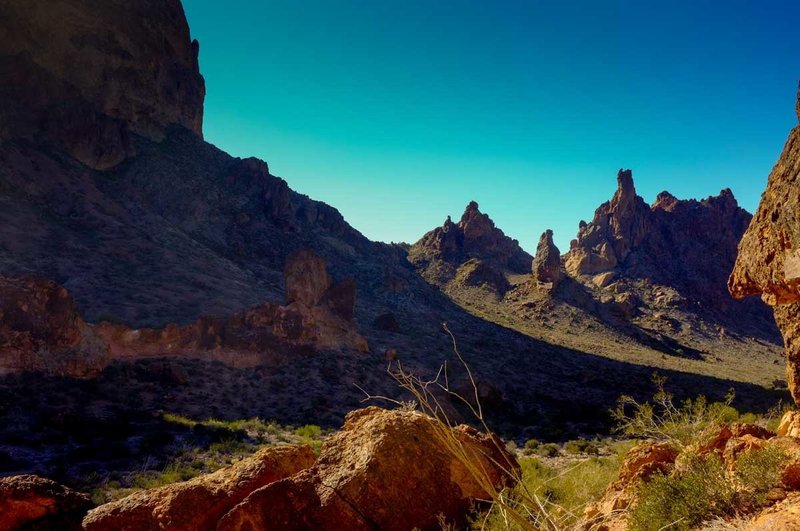 Some of the dramatic terrain at Kofa Queen Canyon.