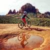 Biking around Submarine Rock with a view of the Twin Buttes doesn't get much better than this!