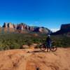 A rider revels in the scenic Sedona views.