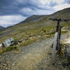 Singletrack on the Panoramaweg hugs the side of the mountain.