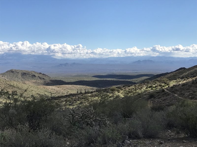 Enjoy this view from the top of the pass looking east along the Windgate Pass Trail.