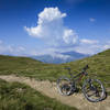 Expect typically smooth singletrack running through the Durannapass, with Austria in the background.