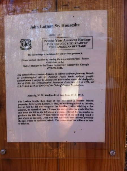 This placard marks the Lathan Homesite.