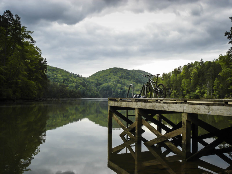 The Stone Place Trail ends at a secluded dock on Tugaloo Lake.